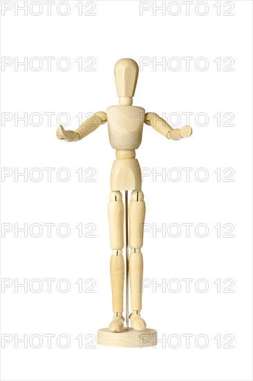 Wooden stickman with open arms