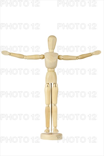 Wooden stickman with open arms