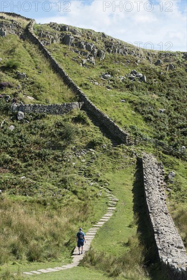 Hiking trail along Hadrian's Wall