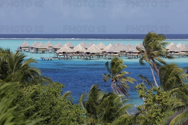 Bungalows in the turquoise sea