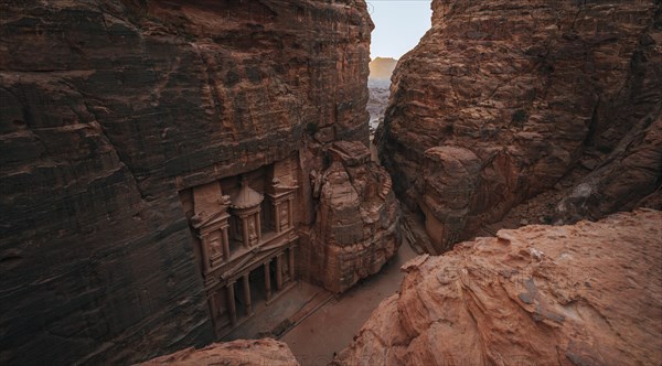 View from above into the gorge Siq