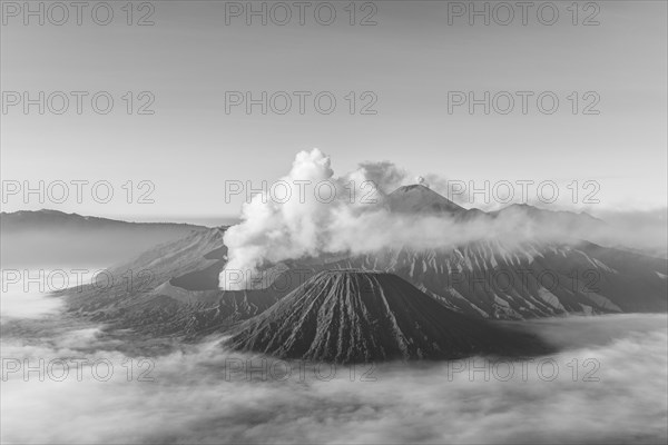 Mount Bromo smoking volcano