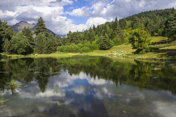 Mountain lake in Shkhara Mountains