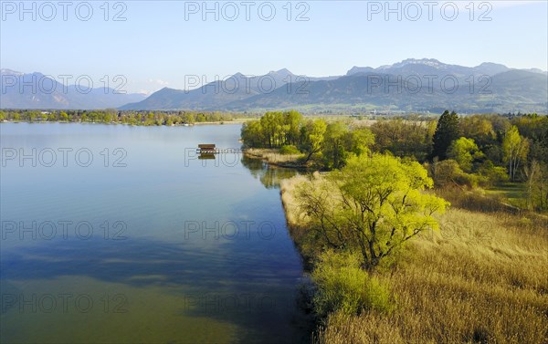 View of the Chiemsee with pre-Alps