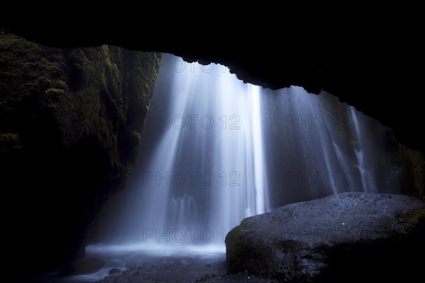 Gljufrafoss or Gljufrabui waterfall near Seljalandsfoss