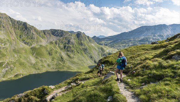 Hikers on a trail