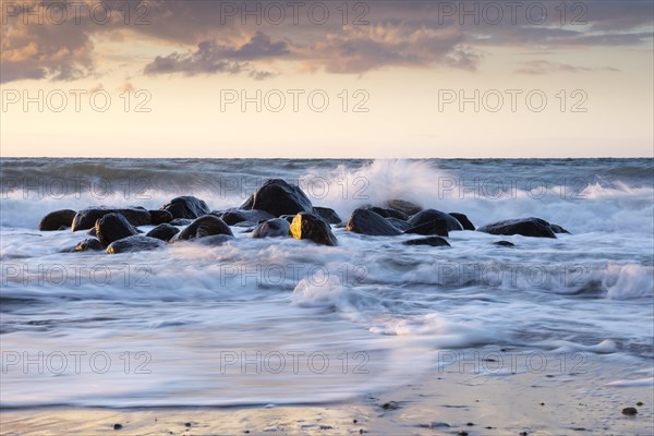 Waves and rocks on the Baltic Sea coast