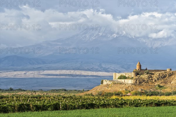 Khor Virap Monastery and apostolic church at Mount Ararat