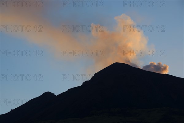 Stromboli volcano erupting