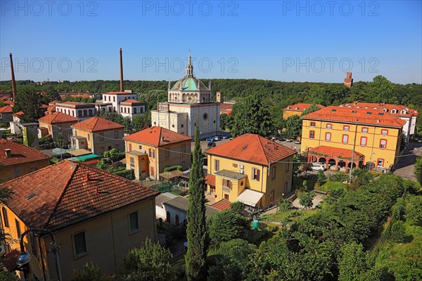 View of the Crespi d'Adda village