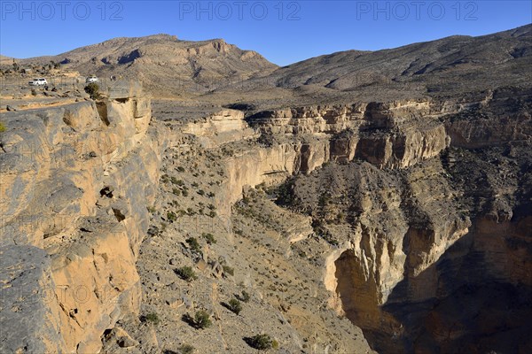 Wadi An Nakhur gorge towards Jabal Shams