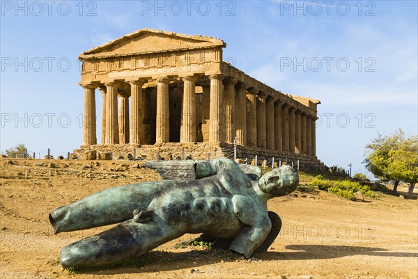 Statue of Icarus and the Temple of Concordia
