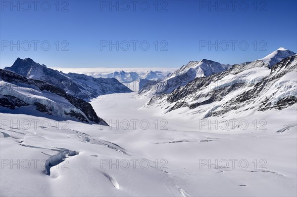 Aletsch glacier with snow