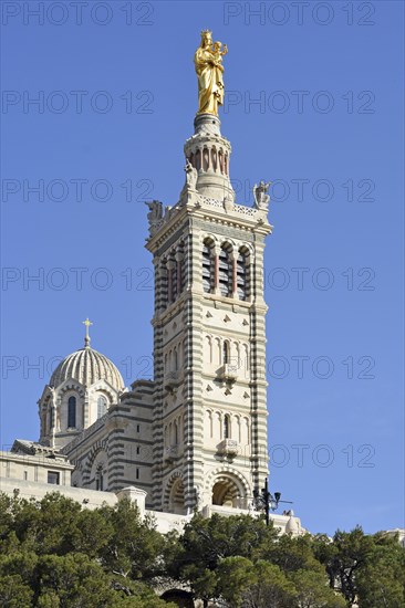 Church of Notre Dame de la Garde with statue of the Virgin and Child, Marseille
