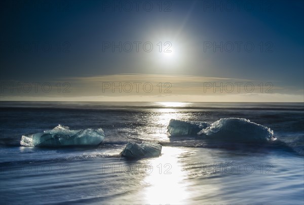 Ice floes in sunrise