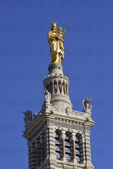 Gold plated statue of the Virgin and Child, Marseille