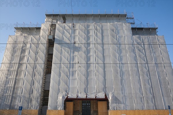 Scaffolding with cover