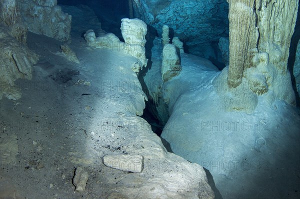 Limestone cave under water