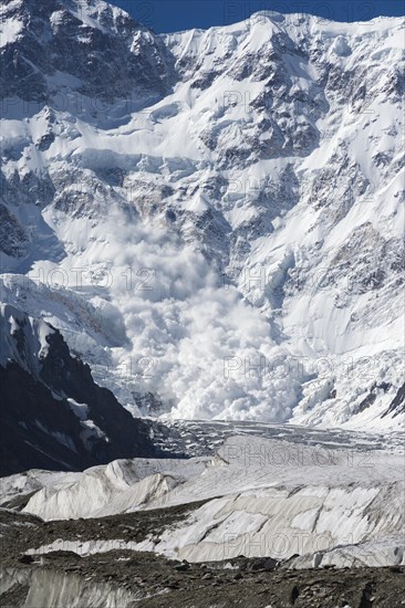 Avalanche coming down near Base Camp