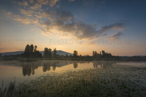 Sunrise at the lake Cerknica