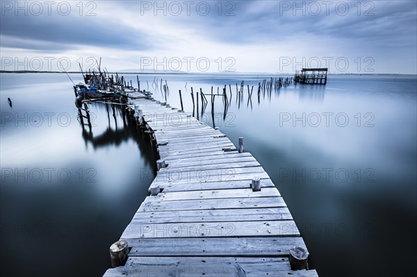 Landing stage in the calm sea