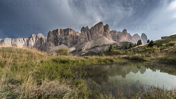 Sella Group with Piscadu reflected in a pond