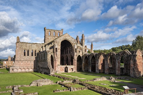 Ruin of the Cistercian monastery Melrose Abbey