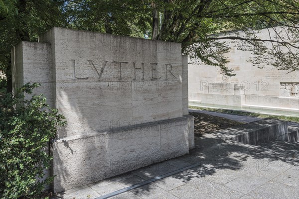Granite slab with inscription LUTHER