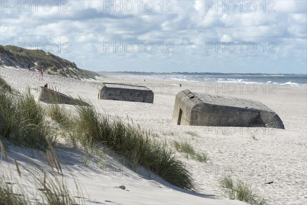 Bunkers sunken into the sand