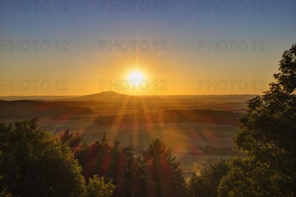 Sunset over Hesselberg mountain