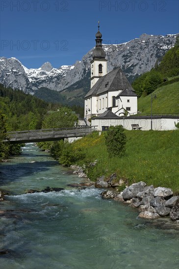 Parish church St. Sebastian with Ramsauer Ache