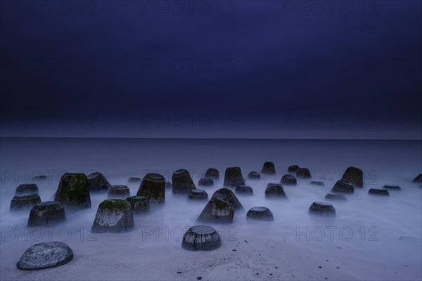 Concrete blocks as coastal protection on the beach of Hornum