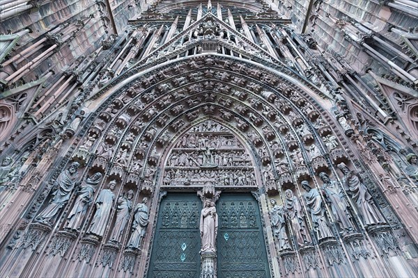 High Gothic main portal of the west facade of the Strasbourg cathedral