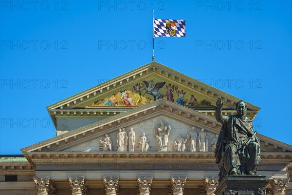 Gable of the Bavarian State Opera with Max Joseph Monument