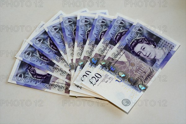 UK twenty pound banknotes