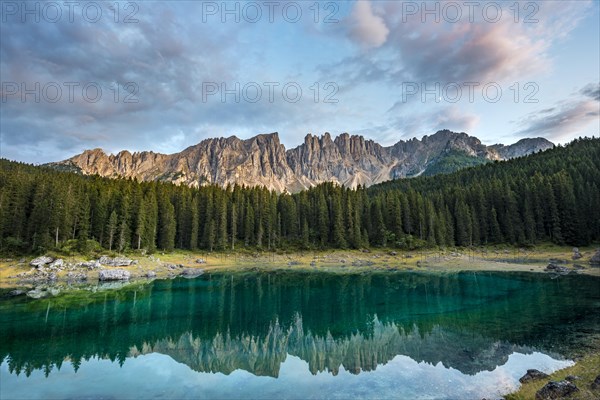 Latemar Group reflected in the Lake of Carezza