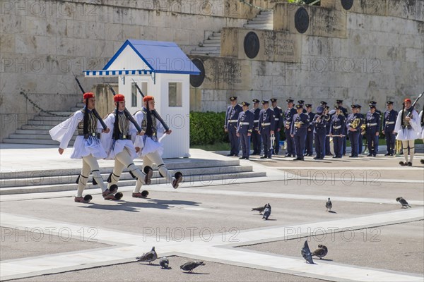 Changing of the guards in front of Parliament