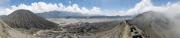 View from the crater of Mount Bromo