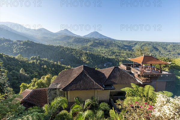 Overlooking rooftops and hills