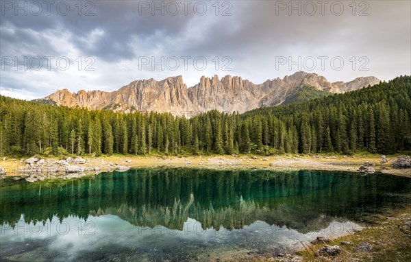 Latemar group reflected in the Karersee