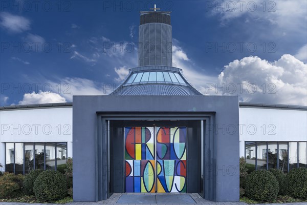 Entrance portal of the motorway church St. Christophorus