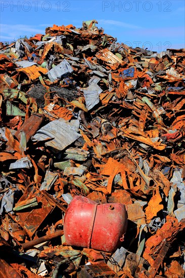 Scrap metal in a recycling plant