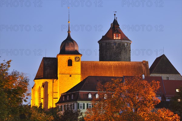 Old town with Schoch Tower and church St. Cyriakus