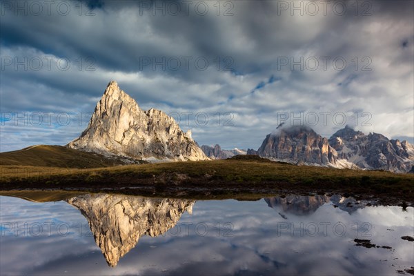 Mountain summit reflected in a lake