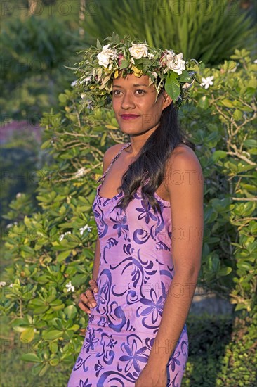 Young woman with flower wreath