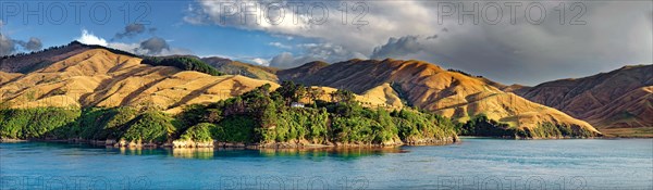 deforested Coastal Mountains in Queen Charlotte Sound