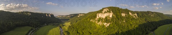 Panorama with Werenwag Castle on a rock spur