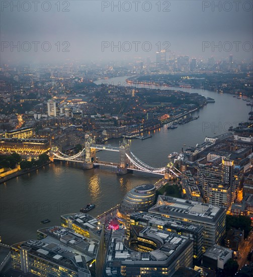 View of River Thames towards Canary Wharf