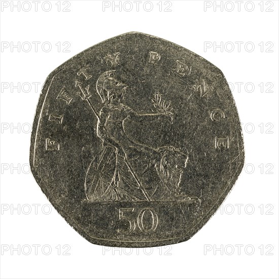 British fifty pence coin