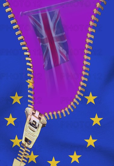 British flag and EU stars